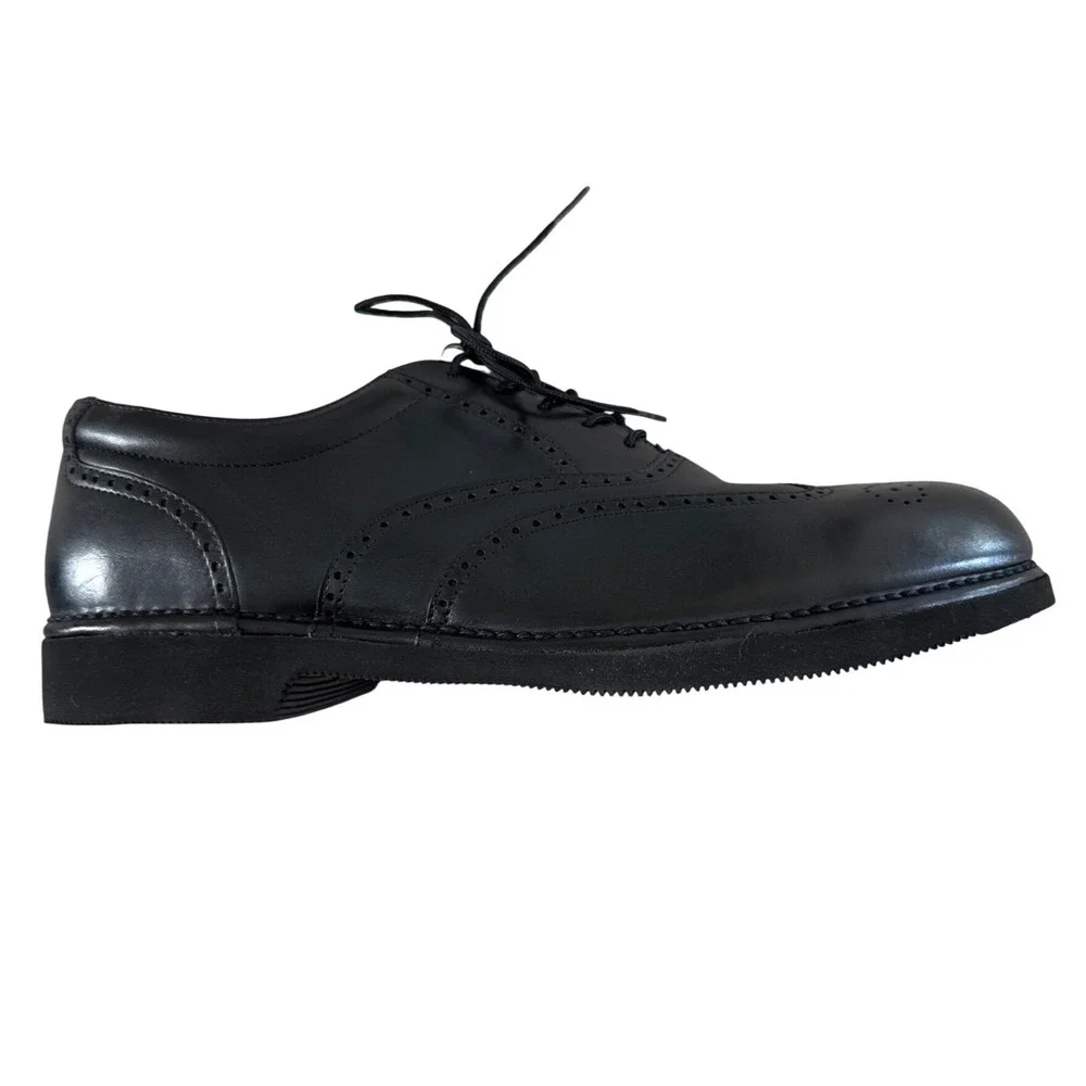 Rockport DresSports Mens 9W Wide Black Leather Wingtip Brogue Oxfords M3678 NIB